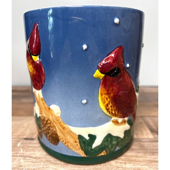 Artisan Cardinal Ceramic Vase With Nature-Inspired Design - Picture 1 of 6